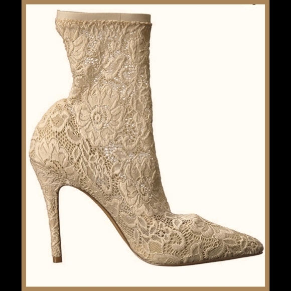 CHARLES DAVID LACE HEELS/BOOTIES-SIZE 5 1/2-GREAT - Picture 2 of 7